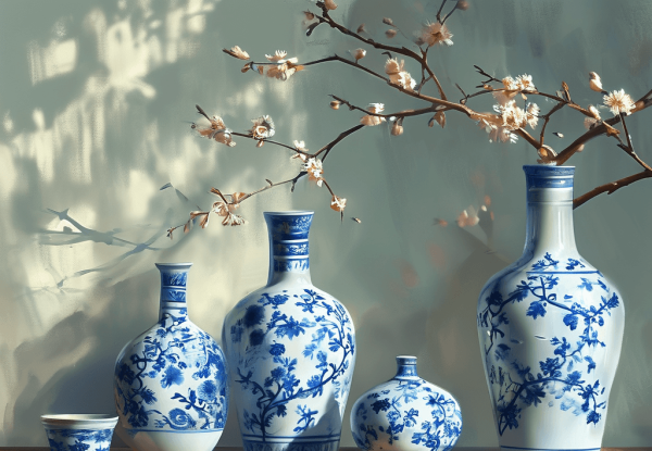 AI 图鉴 · 青花瓷韵静物