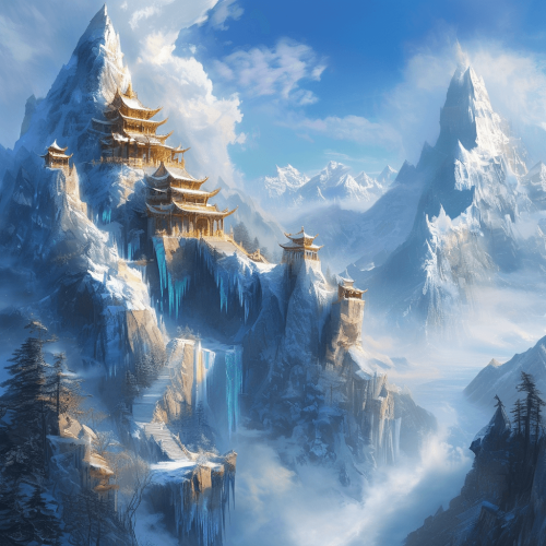 AI 图鉴 · 昆仑雪顶仙境