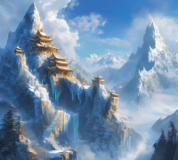 AI 图鉴 · 昆仑雪顶仙境