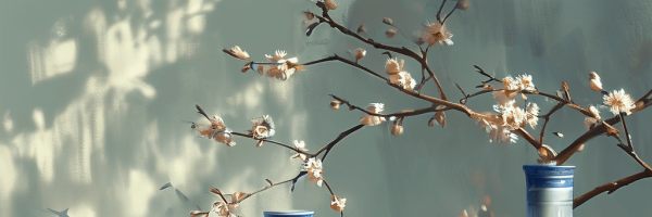 AI 图鉴 · 青花瓷韵静物