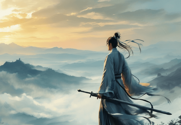 AI 图鉴 · 古风侠客踏剑行