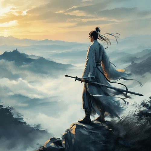 AI 图鉴 · 古风侠客踏剑行