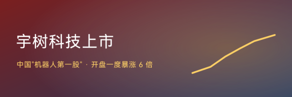 宇树科技上市：中国机器人第一股开盘一度涨6倍